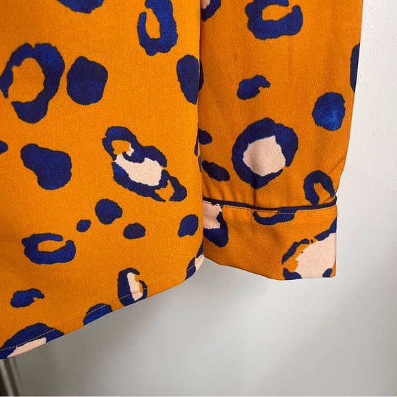 3.1 Phillip Lim x Target Animal Print Blazer Smoking Jacket Medium Orange Blue - Picture 3 of 8